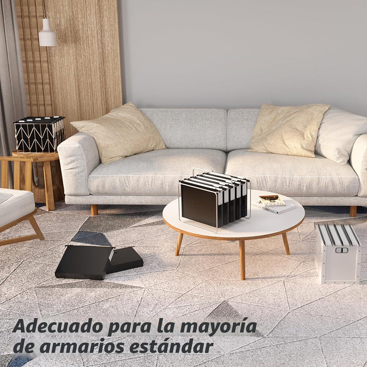 Carpetas Colgantes de Plástico de Capacidad Extra, Paquete de 12 Carpetas Colgantes Reforzadas Tamaño Carta, Bolsillo Acordeón, Expansión Resistente de 2 Pulgadas, Organizador de Carpetas
