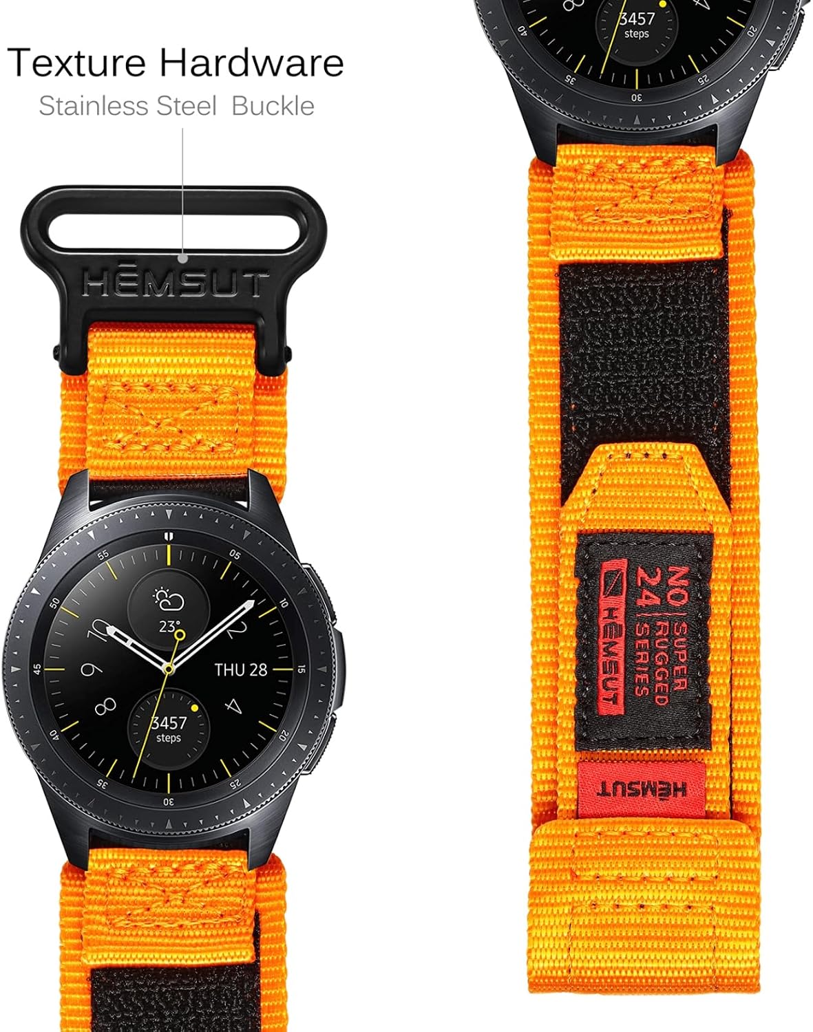 Correa de reloj de liberación rápida de 0.709 in compatible con Garmin Venu 3S / Vivoactive 4S / Venu 2S / Vivomove 3S, Forerunner 255s/265S Correa de repuesto de nailon con velcro