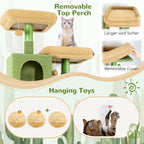 Globlazer - Torre para gato con forma de cactus de 76 pulgadas extra alta con varios niveles, muebles para gatos con condominios acogedores, juguetes interactivos y perchas para gatos grandes