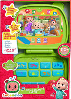 CoComelon Just Play - Juguete para computadora portátil para niños, luces, sonidos y música, fomenta el reconocimiento de letras, números, formas y animales, juguetes para niños con licencia oficial