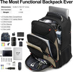 Mochila para laptop Boavan para hombre (Negro, 15.6), Negro y caqui...
