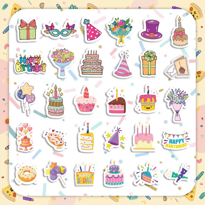 300 calcomanías de feliz cumpleaños calcomanías de