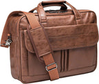 seyfocnia Bolso de viaje de negocios para hombre, bolso de mano de cuero hecho a mano, bolso de mensajero para portátil