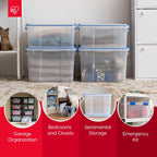 IRIS USA - Contenedor organizador de plástico hermético de 16 cuartos de galón con tapa duradera y sello y hebillas de cierre seguro