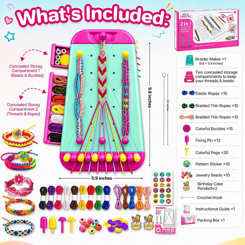 Wolfbird Kit de fabricación de pulseras de la amistad para niños de 8 a 12 años, para hacer pulseras y manualidades, regalo de cumpleaños