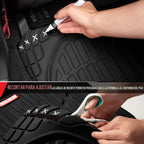 Motor Trend Premium FlexTough Alfombrillas de piso de goma para la parte trasera, alfombrillas universales de alta resistencia para todo tipo de clima, con ajuste personalizado para coches, sedanes