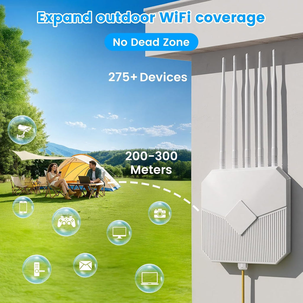 Extensor WiFi para exteriores de largo alcance, extensor WiFi AX3000 al