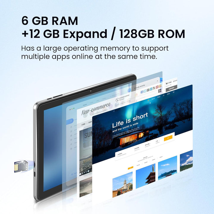 Keoaxll Tablet 10.1 Pulgadas Android 15, 18GB(6+12) RAM 128GB ROM 1...