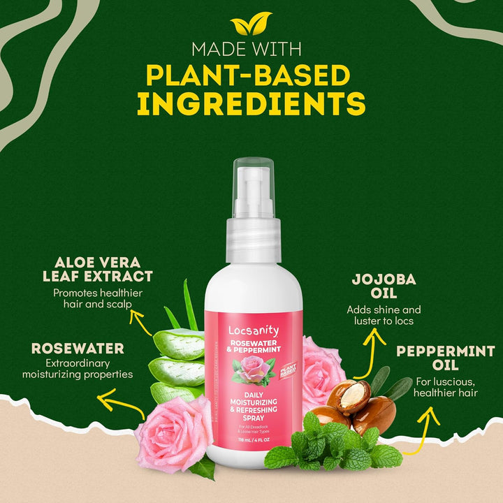 Loc Spray - Locsanity - Spray hidratante diario de agua de rosas y...