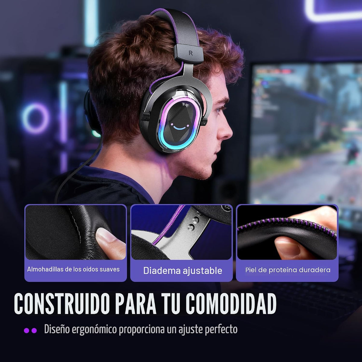 FIFINE H13BP Headset para Gaming con cable USB para PC, PS4/5, Mac, Balance de Juego/Chat