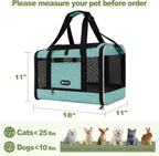 Transportador para gatos de 18 x 11 x 11 pulgadas, jaula de viaje