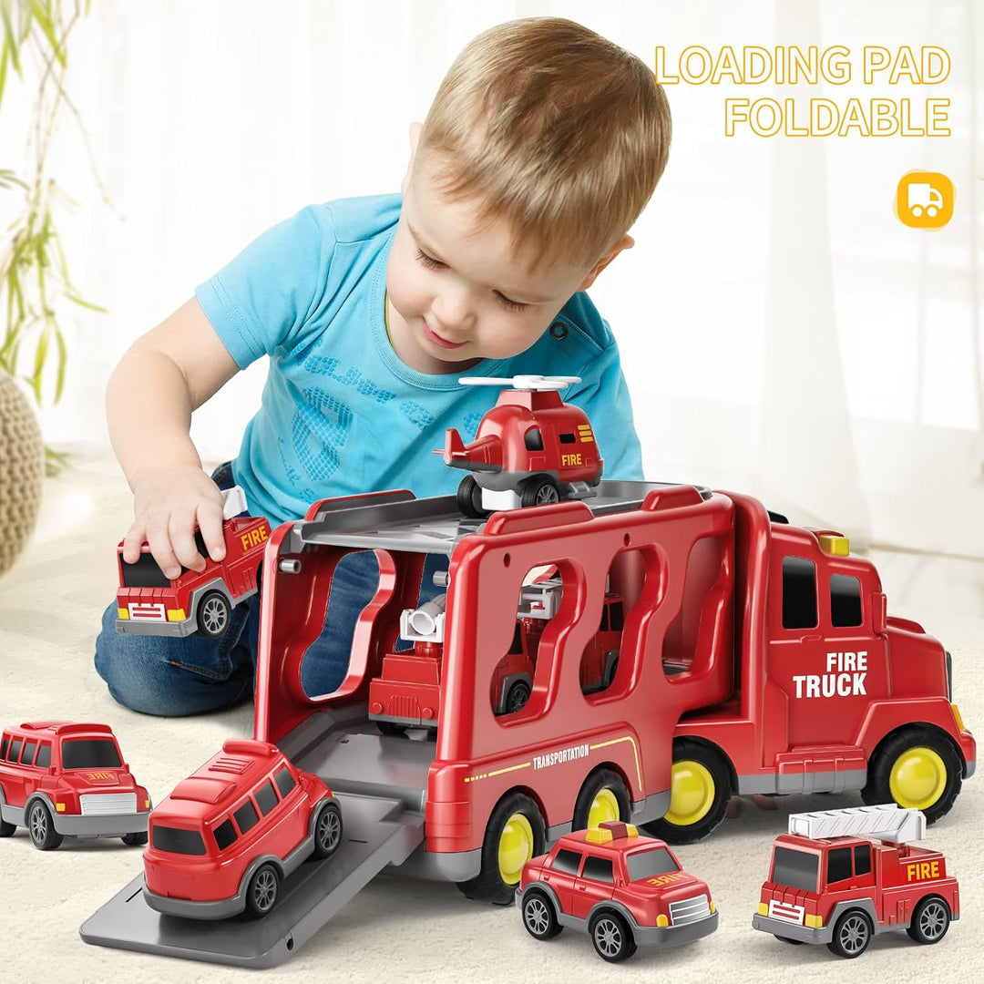 KIZONLY Camión de bomberos de juguete para niños pequeños de 1-3, 3...