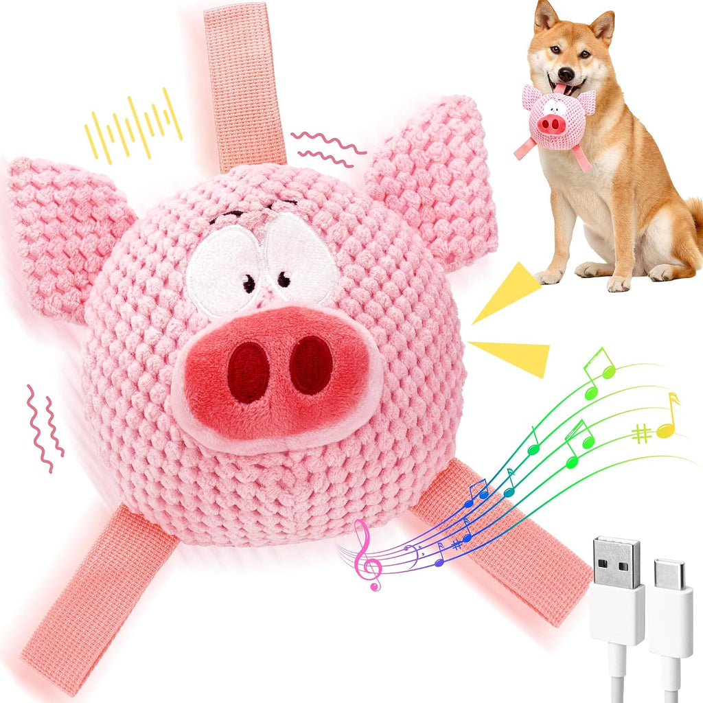 Juguete interactivo para perros en movimiento, juguete recargable para perros con modos de grabación y música, juguete automático para perros pequeños, medianos y grandes para aliviar la