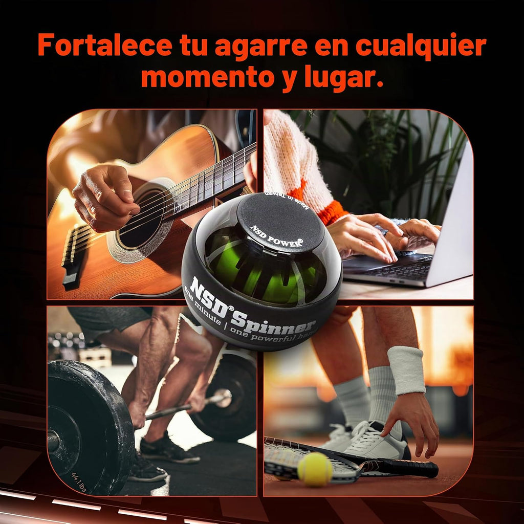 NSD Giroscopio de Arranque Manual con Empuje del Pulgar – Hasta 15,000-18,000 RPM Fortalecedor de Mano y Muñeca Premium y Duradero para Entrenamiento de Fuerza de Agarreh, Ejercicio de Antebrazo y Alivio del Dolor