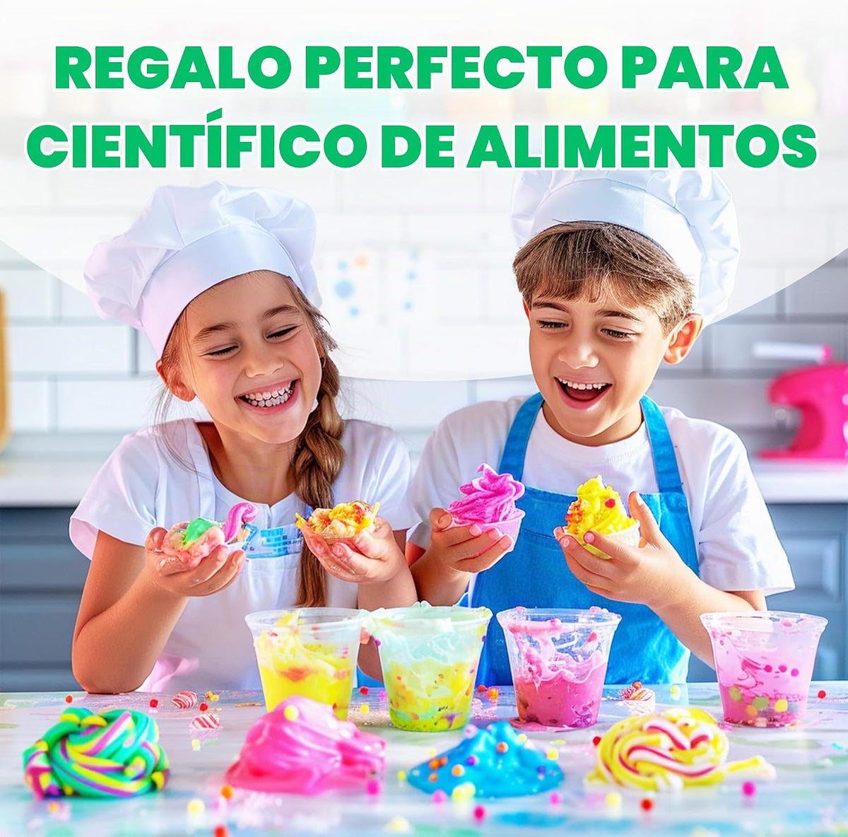 Playz Kit de fabricación de dulces de baba comestibles para niños de 8 a 12 años – Kit de ciencia de química de alimentos para niños con 25 experimentos para hacer chocolates de baba, kits de ciencia