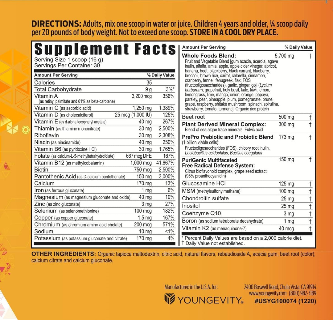 Youngevity Beyond Tangy Tangerine 2.5 Tropical Tangerine Ultimate C...