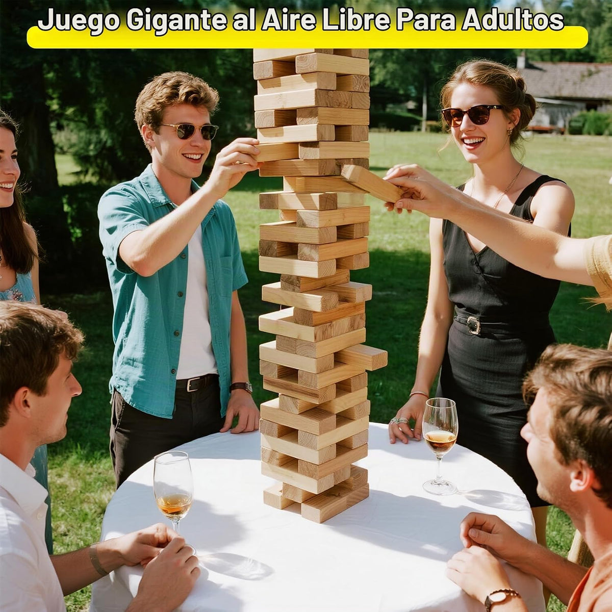 GOROCK Juego de torre gigante de volteo, juego de apilamiento de bloques de