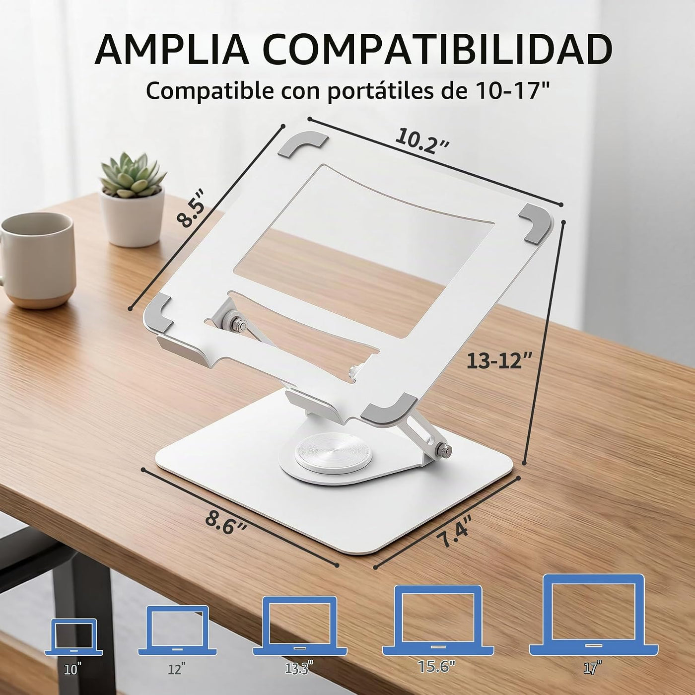 ALASHI Soporte para portátil para escritorio con base giratoria de...