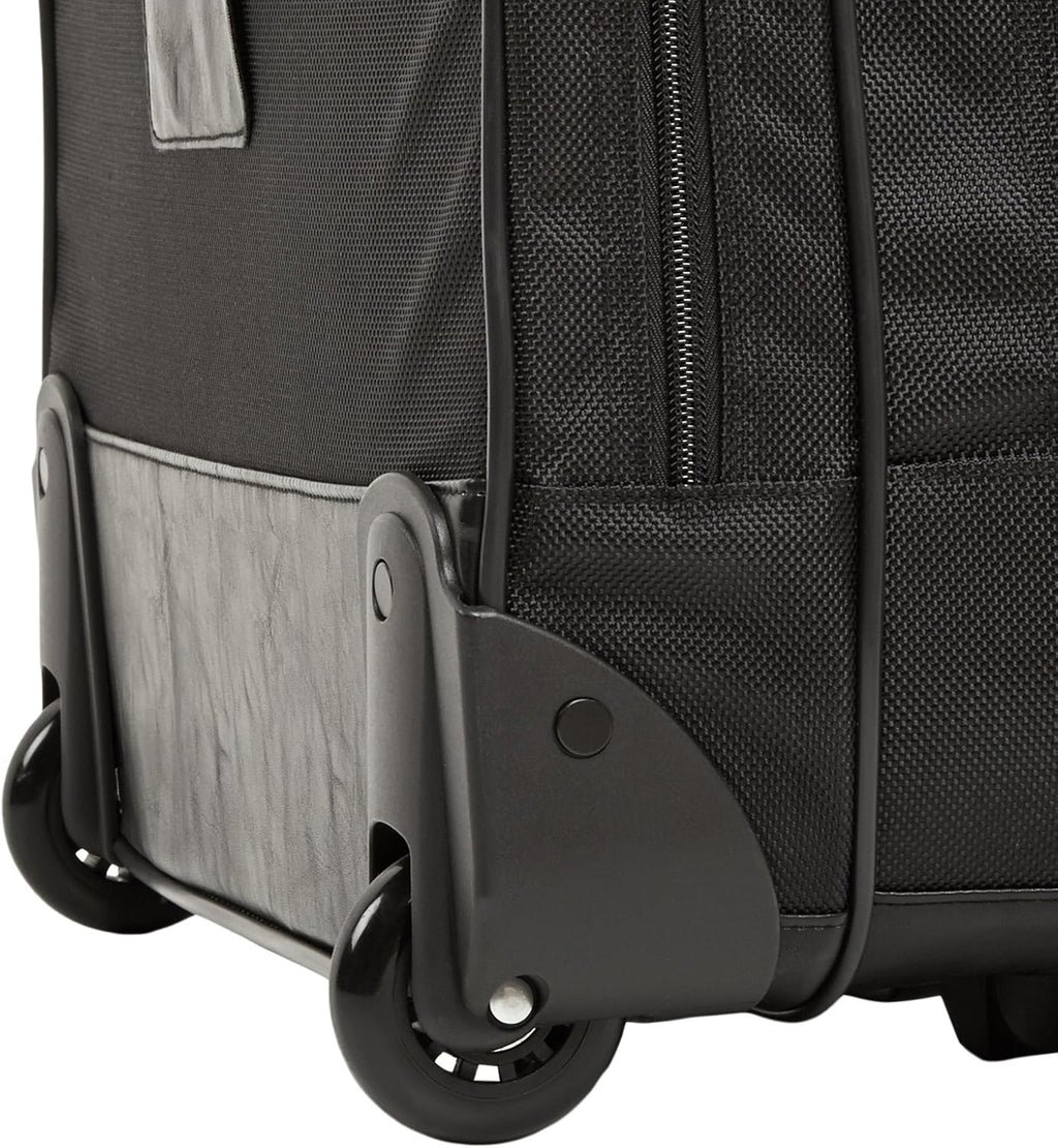 Amazon Basics Bolsa para portátil con ruedas de 15.6 pulgadas para viajes y negocios, maletín con ruedas, asa de bloqueo ajustable, color negro