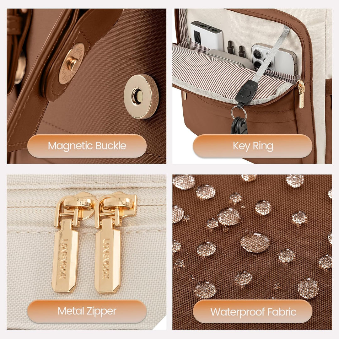 LOVEVOOK Mochila de viaje para computadora portátil para mujer, moc...