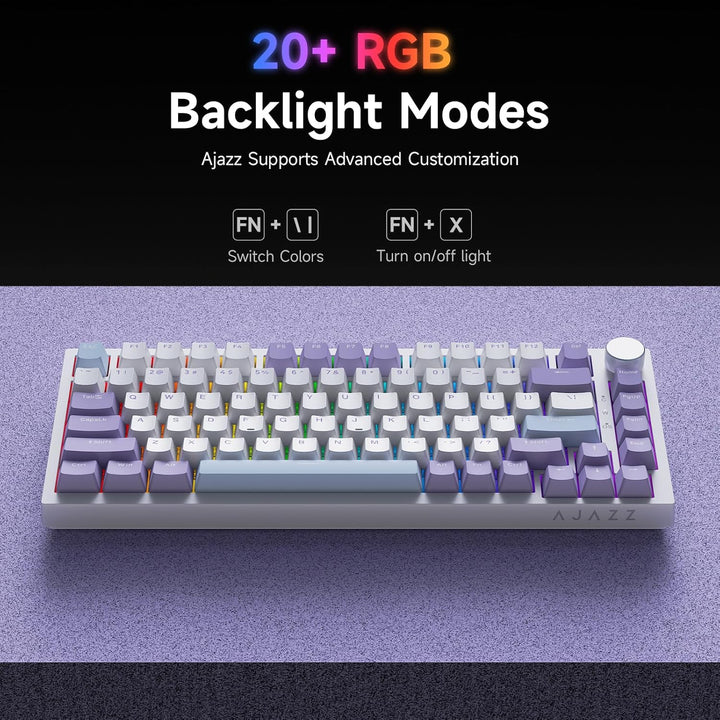 Ajazz AK820 75% Teclado mecánico para juegos con junta de cableado...