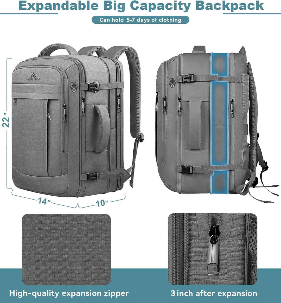 AREYTECO Mochila de viaje para laptop de 60 L para hombres, mochila...