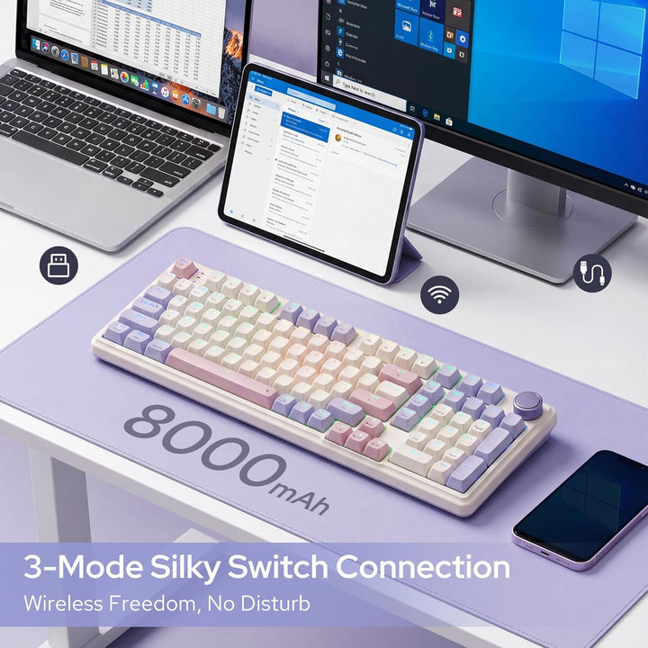 Redragon K768 PRO - Teclado para juegos RGB con junta inalámbrica d...