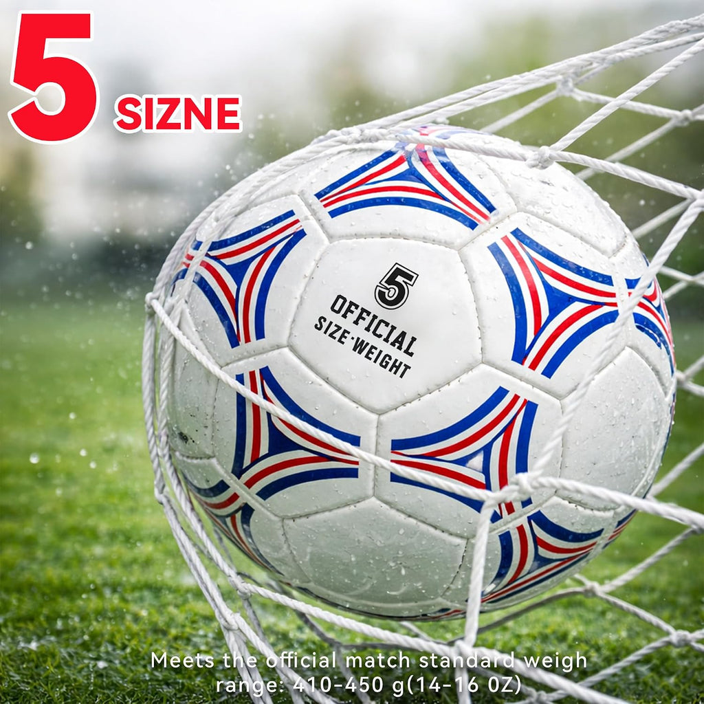 Paquete de 2 pelotas de fútbol tamaño 5, juego de pelota de fútbol con 2 bolsas, 1 bomba y 2 agujas, regalos de pelota de fútbol para niños, adolescentes, pelota de tamaño oficial