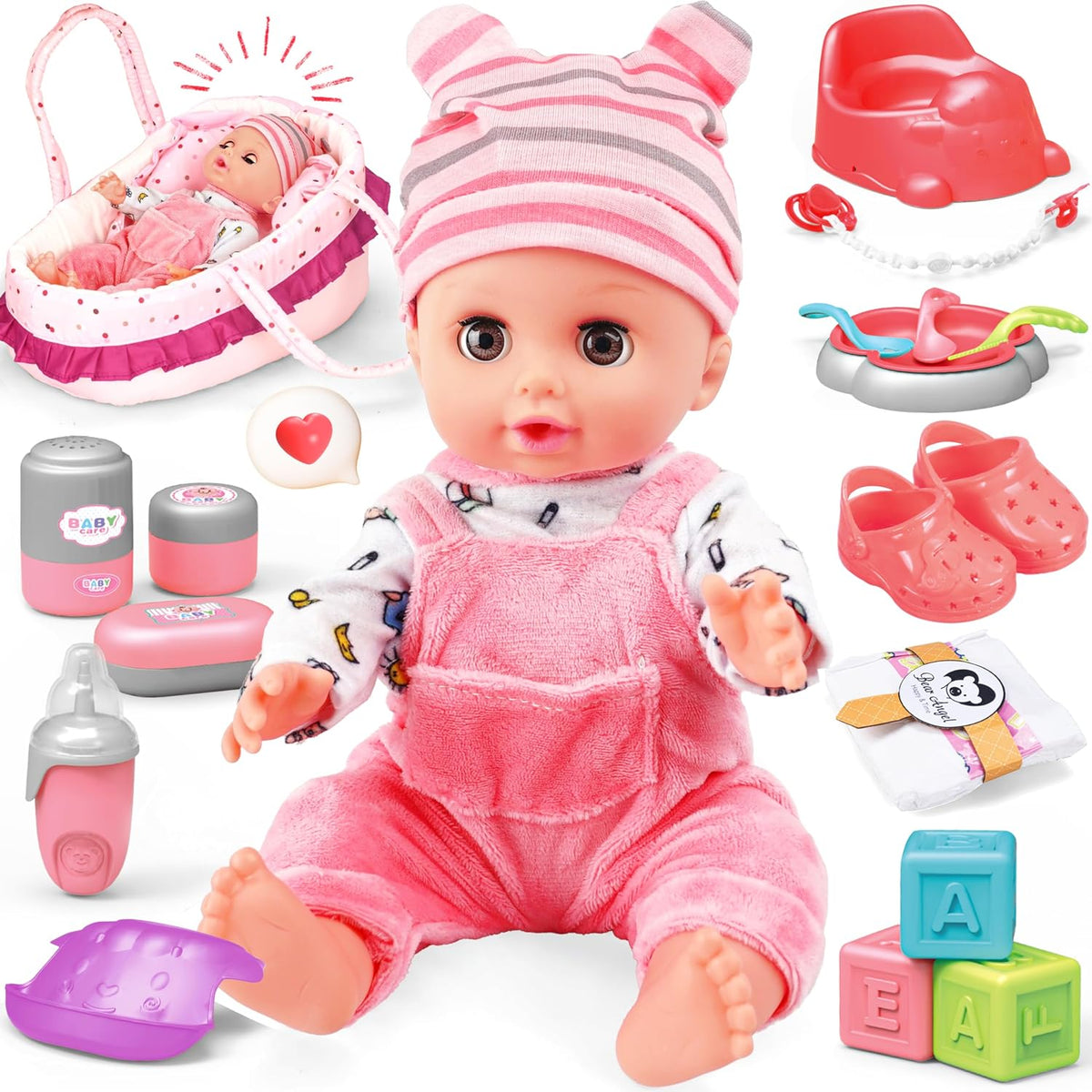 SMILESSKIDDO 14" Baby Doll para Toddler Girls con Dolls Accessiores