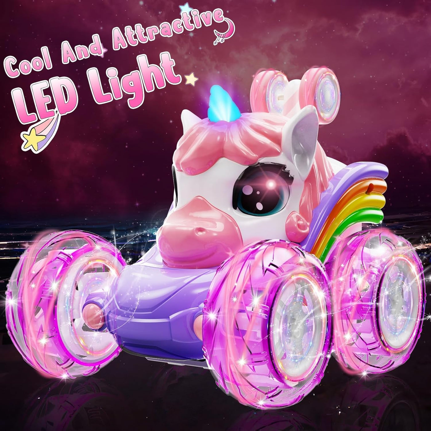 Auto de control remoto de unicornio para niñas auto