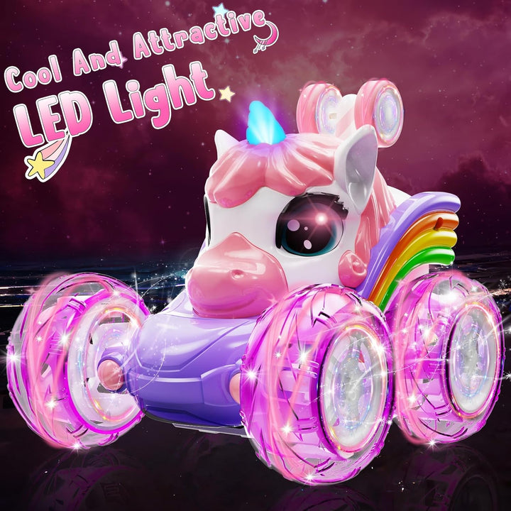 Auto de control remoto de unicornio para niñas auto