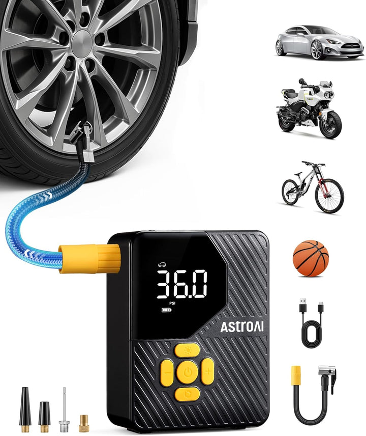 AstroAI L7 Mini Inflador de Neumáticos Compresor de Aire Portátil,...