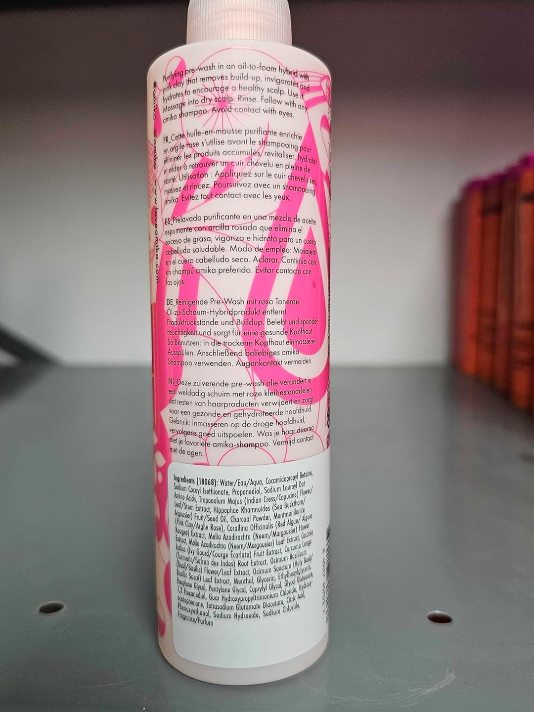 Amika Reset Aceite limpiador de cuero cabelludo de carbón rosa unis...