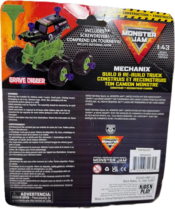 Monster Jam Grave Digger Build Rebuild Mechanix - Kit de