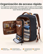 LOVEVOOK Mochila de viaje, Negro-blanco-marrón, 18 pulg., Viajes