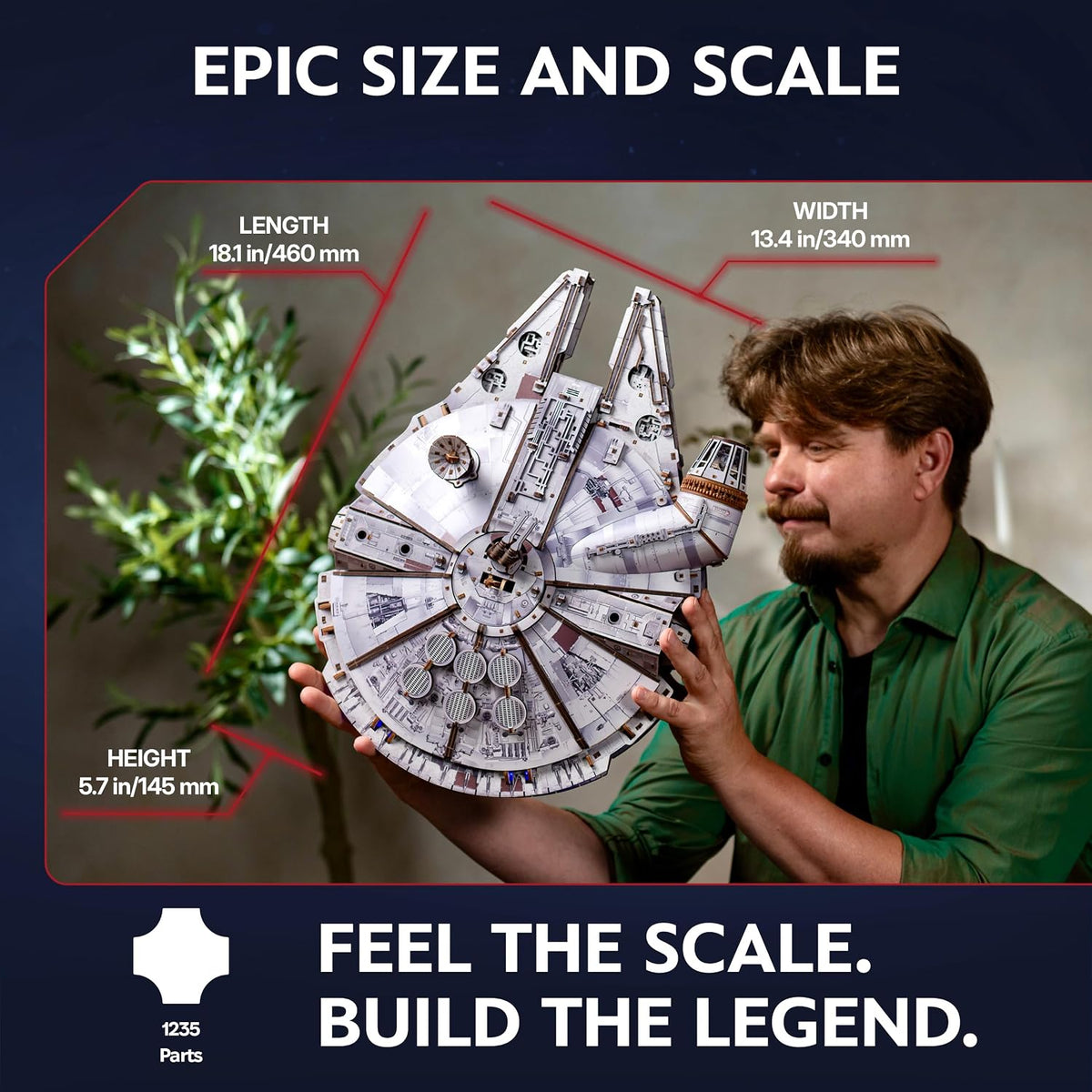 UGEARS Star War™ Millennium Falcon™ Rompecabezas 3D de madera para adultos