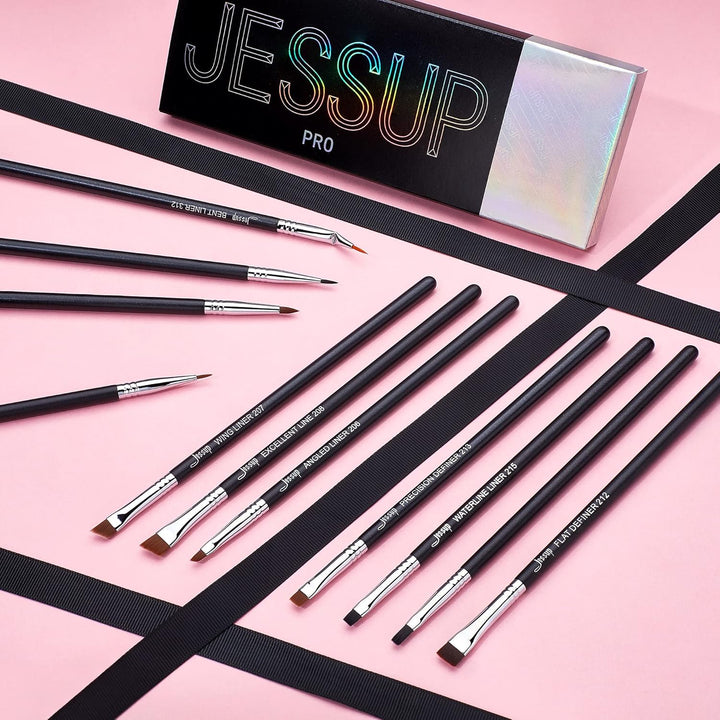 Juego de brochas delineador de ojos Jessup, brochas de maquillaje d...