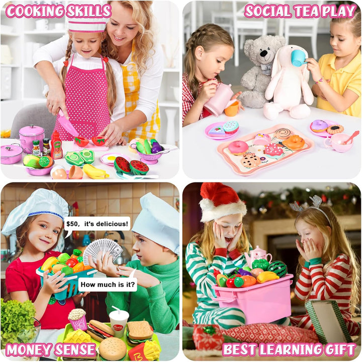 121 piezas de accesorios de cocina de juguete, juego de cocina para...