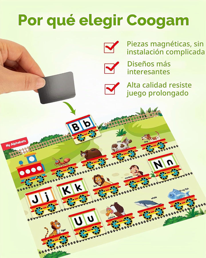 Coogam Libro de Actividades Magnético para Preescolar, 9 Pegatinas...