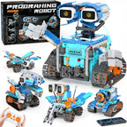 Kits de construcción de robots STEM 5 en 1 para niños de 6 a 12 años, aplicación y RC STEM dinosaurio robot juguetes de construcción para edades de 8 a 13 años, 886 piezas