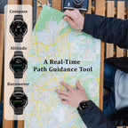 Military GPS Smart Watch: 1.43” AMOLED AOD, GPS integrado, Brújula, Altímetro, Barómetro, Seguimiento de Fitness/Trayectorias, Llamadas BT, 150+ Deportes, IP69K, Asistente de Voz, Larga Batería, Android/iOS