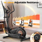 Niceday Máquina elíptica de ejercicios, máquina elíptica para el hogar, entrenador elíptico magnético con zancada de 15.5 a 19 pulgadas, 16 niveles de resistencia, capacidad de carga de 400 libras