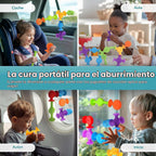 BUNMO Juguetes de baño de succión - Conecta, construye, crea – Juguetes de baño – Horas de diversión y creatividad – Habilidades motoras finas – Juguetes sensoriales estimulantes – Juguete que no se puede bocar 3+ – Paquete de 44 texturizados