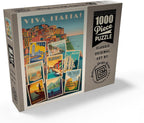 MyPuzzle Italy: Viva Italia! Collage, póster vintage, rompecabezas premium de 1000 piezas para adultos