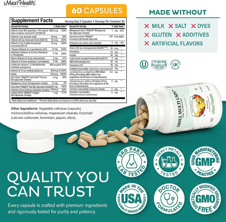 Maxi Health Multivitamínico - Cápsulas multivitamínicas fáciles de...