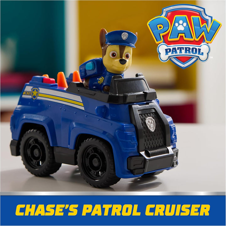 PAW Patrol, Patrulla de Chase, Vehículo de juguete con figura de ac...