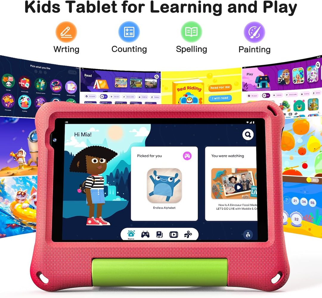 Tableta para niños de 8 pulgadas, Android 15, Octa-Core 12 GB de RA...
