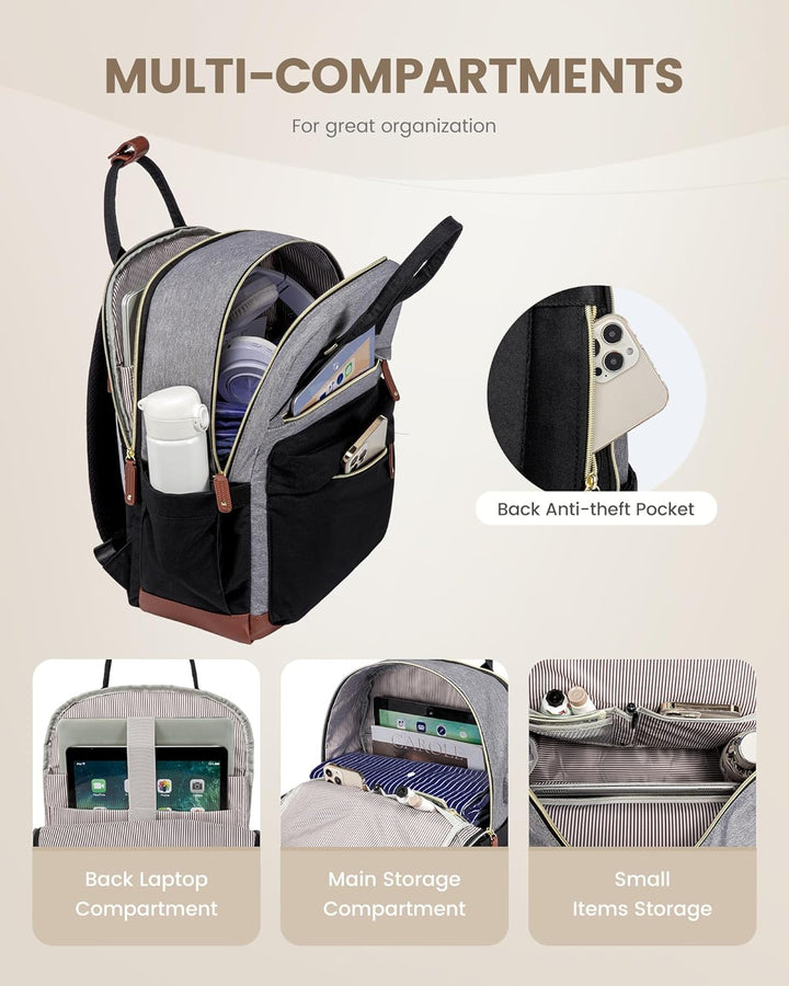 LOVEVOOK Mochila de viaje para laptop para mujer, bolsa antirrobo p...