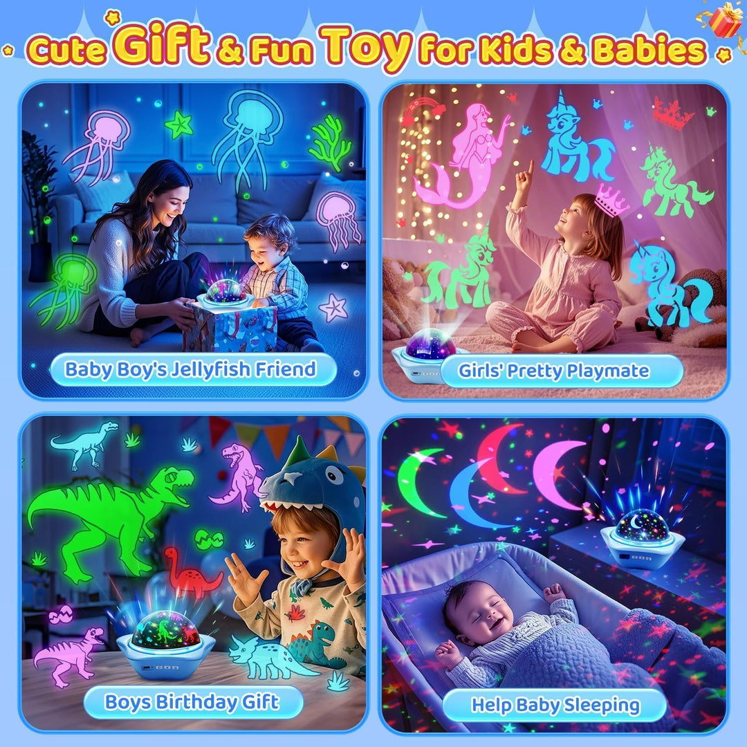 One Fire Luz nocturna para regalos de niños, 6 discos + 78 modos de...