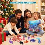 Calendario de Adviento de animales oceánicos impresos en 3D, 24 figuras articuladas de criaturas marinas para ansiedad, cuenta regresiva de Navidad, regalos flexibles para adolescentes y niños